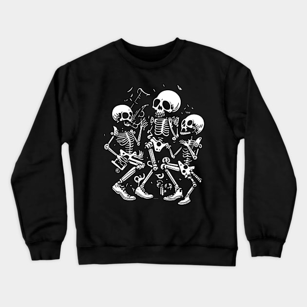 Skeletons Dancing to Jazz Crewneck Sweatshirt by lkn